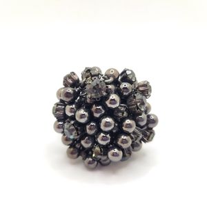 Gunmetal Black Rhinestone Cha-Cha Ring